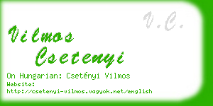 vilmos csetenyi business card