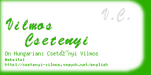 vilmos csetenyi business card